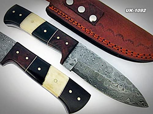 Handmade Damascus Steel 8" Skinning Knife - Poshland BC-1092