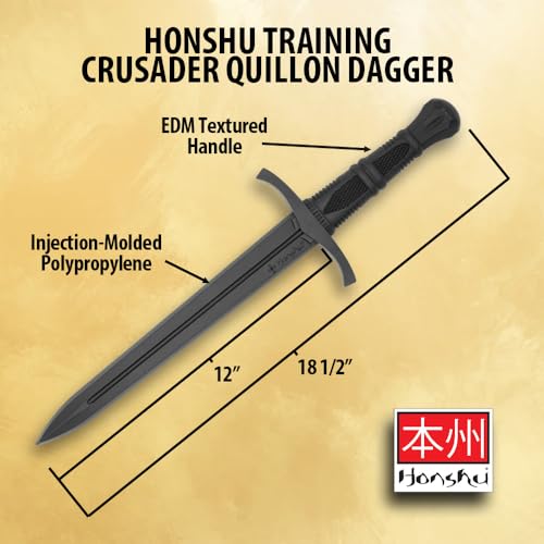 Virtually Unbreakable Training Dagger for Adults with Textured Handle | 18.5 Length