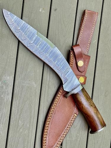 Handmade Damascus Steel Kukri Knife with Perfect Grip for Knife Enthusiasts